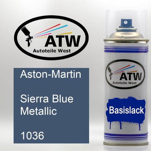 Aston-Martin, Sierra Blue Metallic, 1036: 400ml Sprühdose, von ATW Autoteile West.